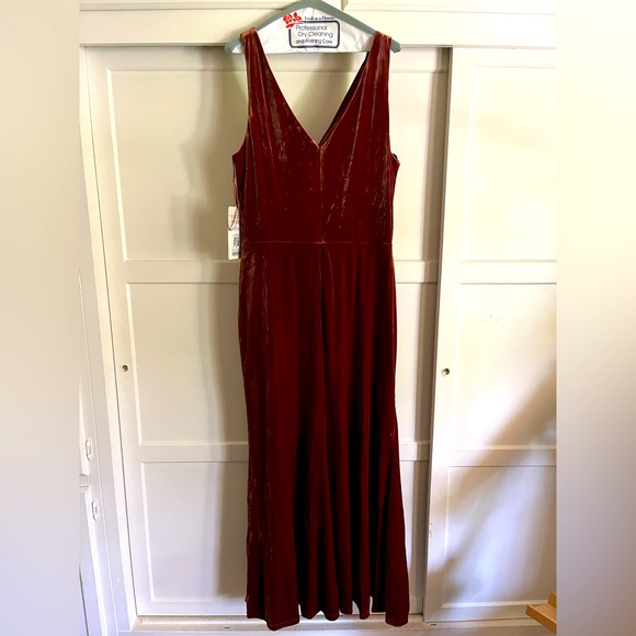 NWT Revelry Dawson Terra Cotta Velvet Dress - Bridesmaid or MoB - Picture 5 of 13